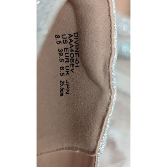 Dream Pairs Divine-01 Womens Sz 8.5 Silver Slip On Peep Toe Stiletto Pump Heels - Picture 8 of 10